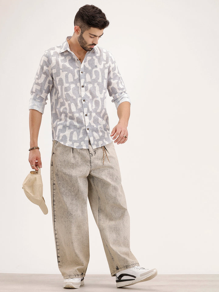 Regular Fit AOP Shirt | Grey