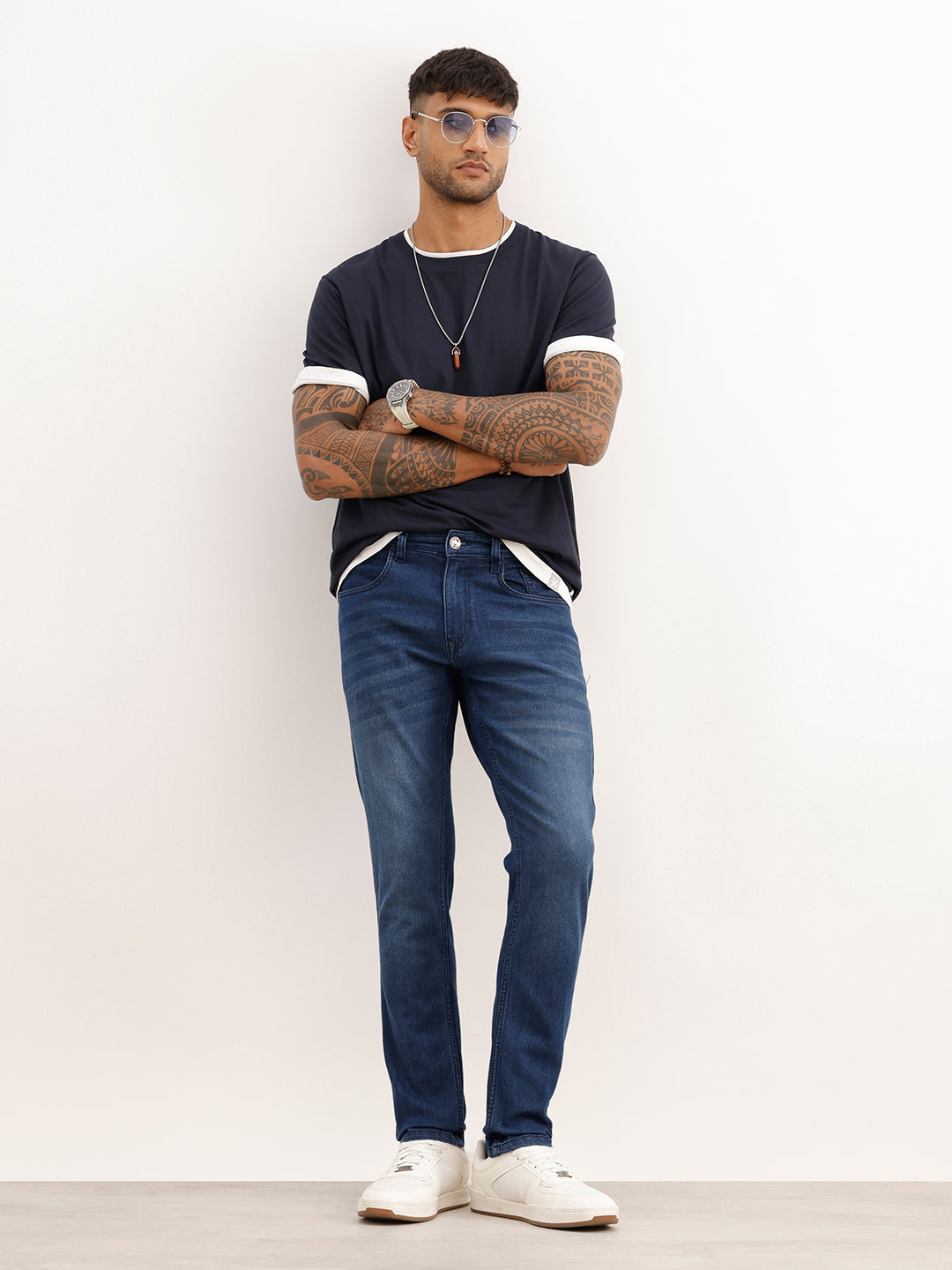 Slim Fit Washed Denim Jeans | Black