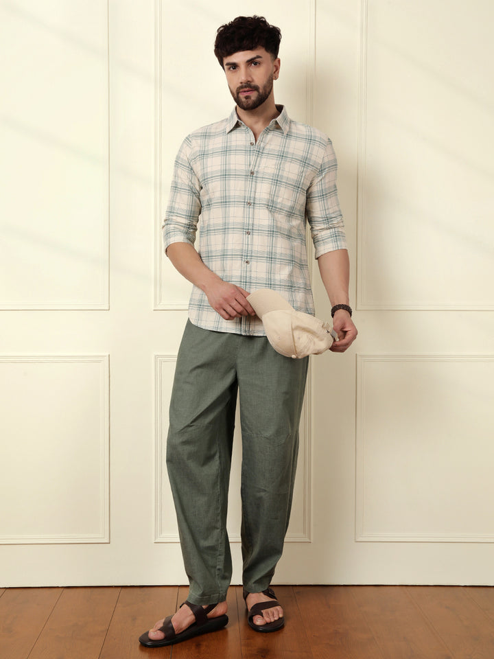 Casual Oxford Checked Shirt | Yellow