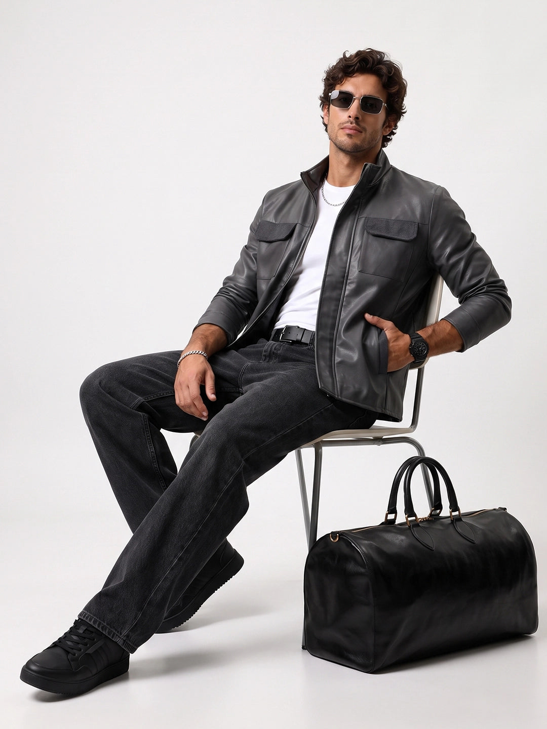Classic Regular Fit Double Pocket Jacket | Grey | WTJK6403M