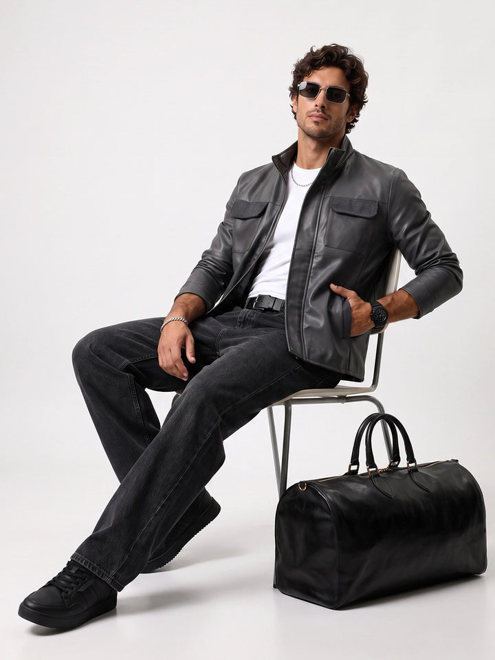 Classic Regular Fit Double Pocket Jacket | Grey