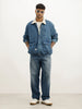 Classic Slim Fit Sherpa Denim Jacket | Blue