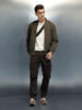 Men's Casual Comfort Fit Bomber Jacket | Olive