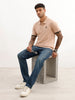Slim Fit Contrast Sleeve Polo T-Shirt | Light Brown