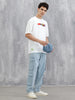 Placement Printed Oversized T-Shirt | White