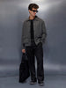 Classic Grey Button-Down textured jacket | Grey