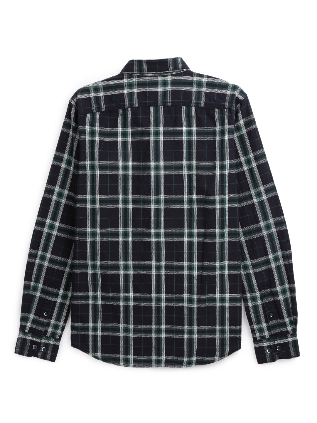 Green Slim Fit Checked Shirt