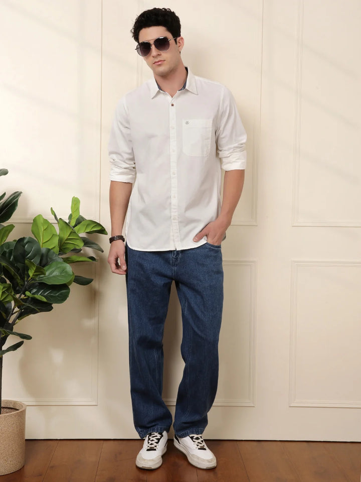 Solid Slim Fit Shirt | White