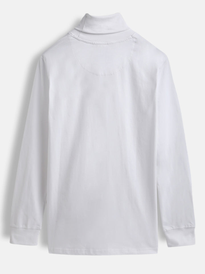 Turtle Neck Slim Fit T-Shirt | White