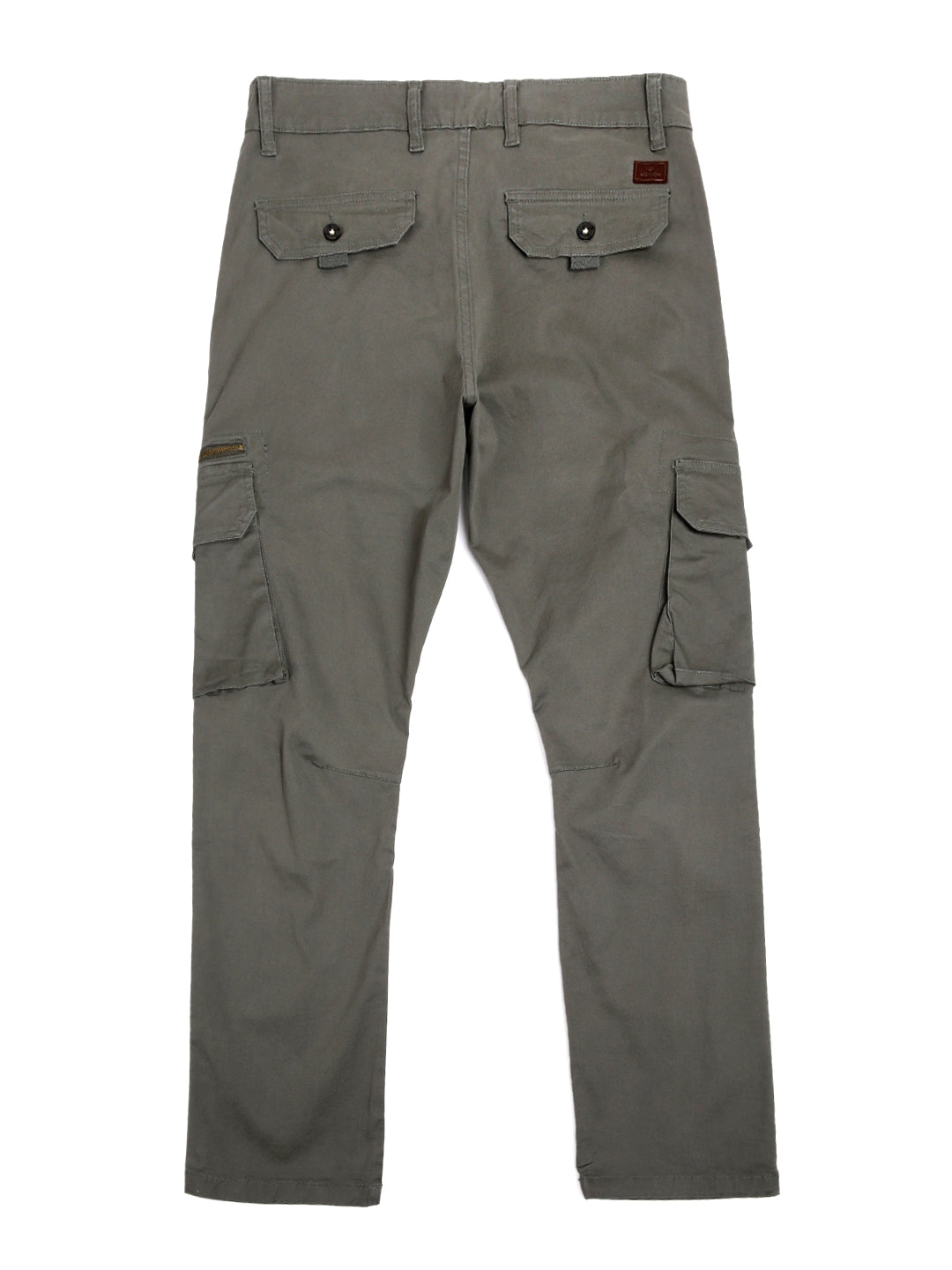 Dark Olive Peached Cargo Trousers