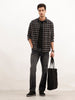 Slim Fit Grindle Flannel Checkered Shirt | Black