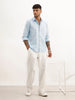Solid Slim Fit 100% Cotton Shirt | Light Blue