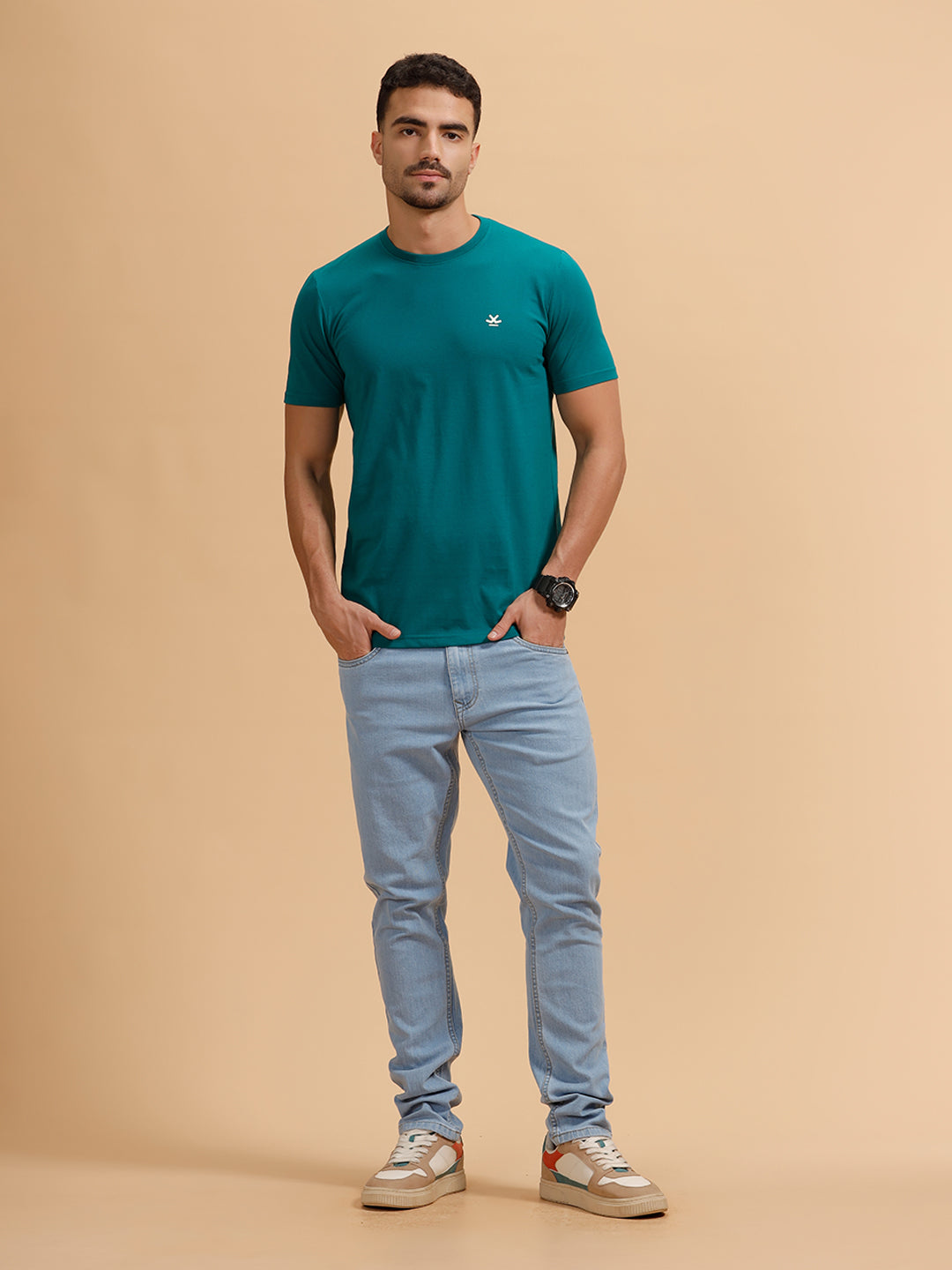 Solid Regular Fit T-Shirt | Dark Green