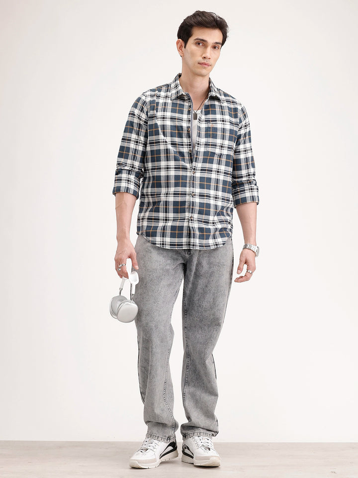 Slim Fit Checkered Shirt | Multicolor