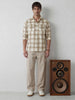 Classic Double Pocket Checkered Shirt | Beige