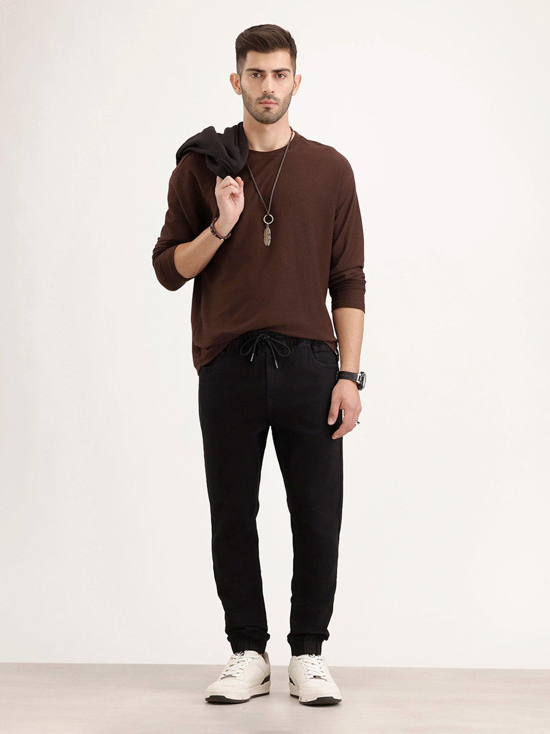 Jogger Fit Denim Jeans | Black