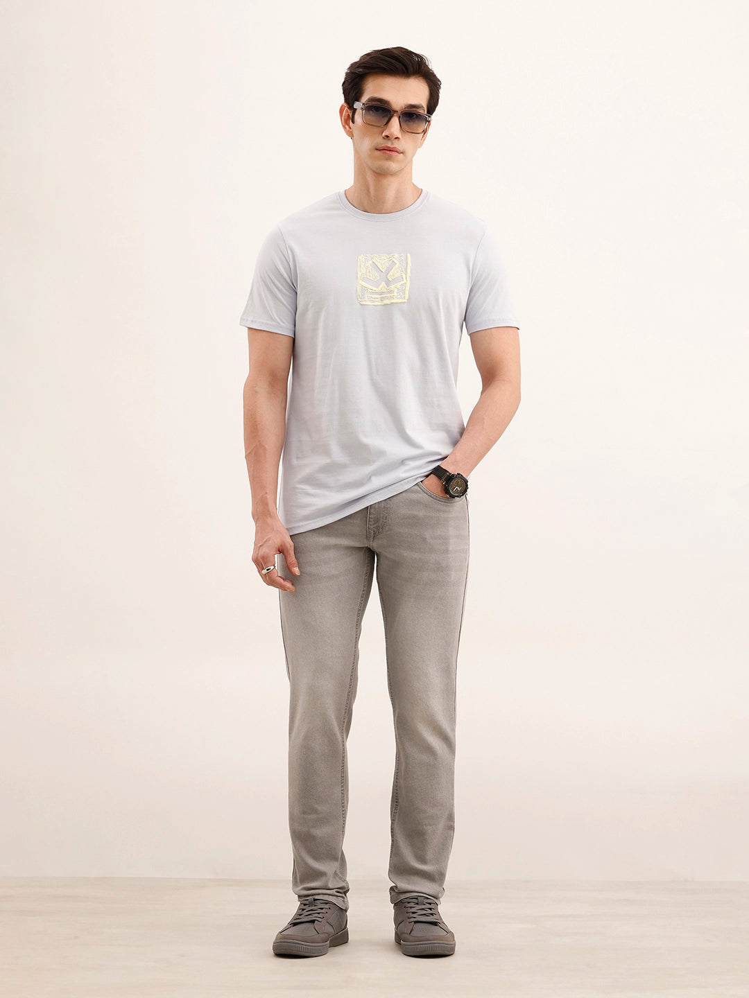 Slim Fit Faded Denim Jeans | Grey