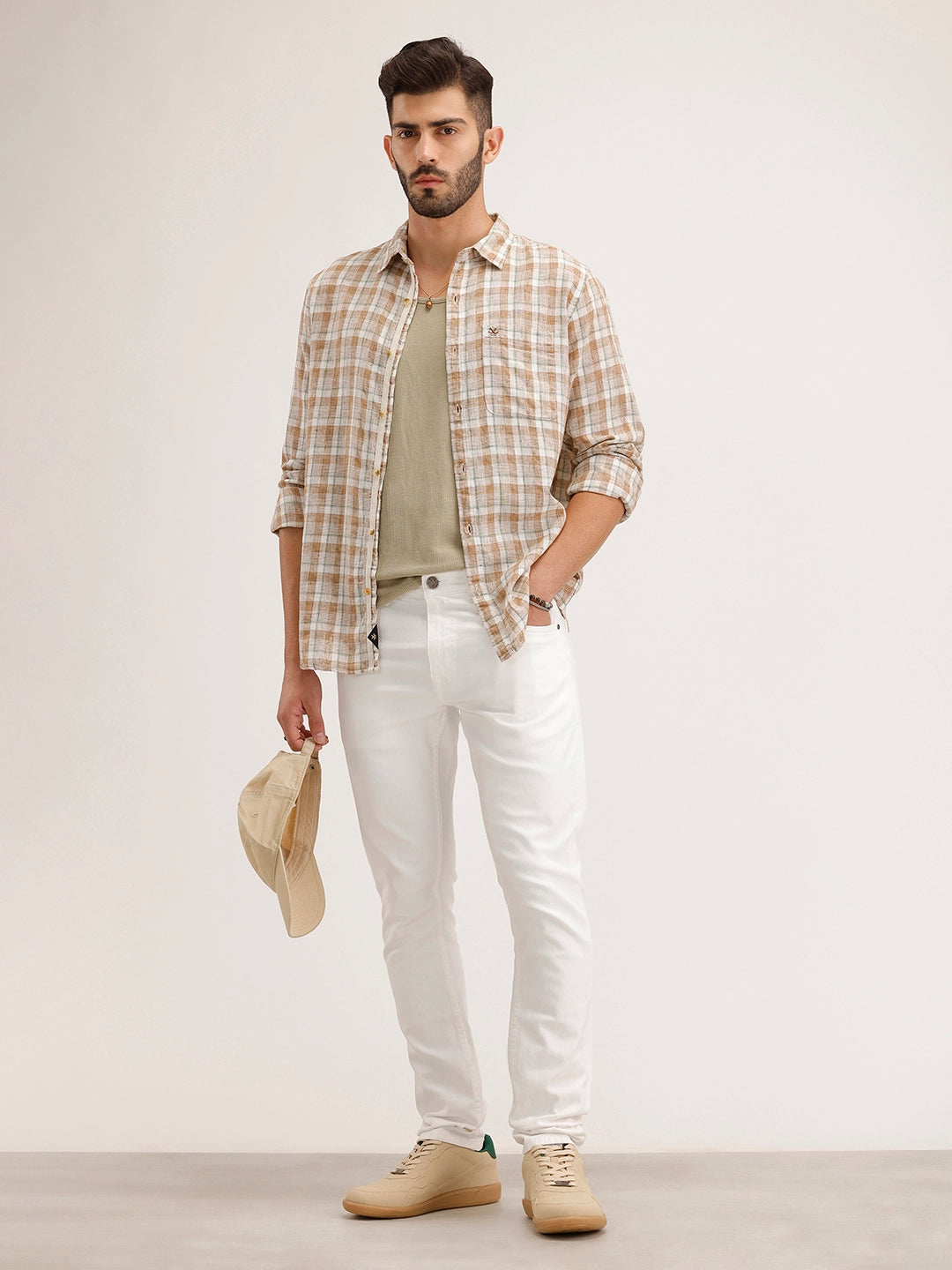 Solid Slim Fit Denim Jeans | White