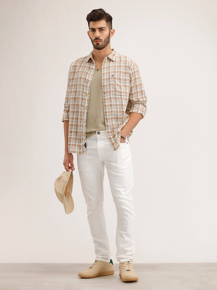 Solid Slim Fit Denim Jeans | White