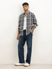 Classic Slim Fit Checkered Shirt | Navy Blue