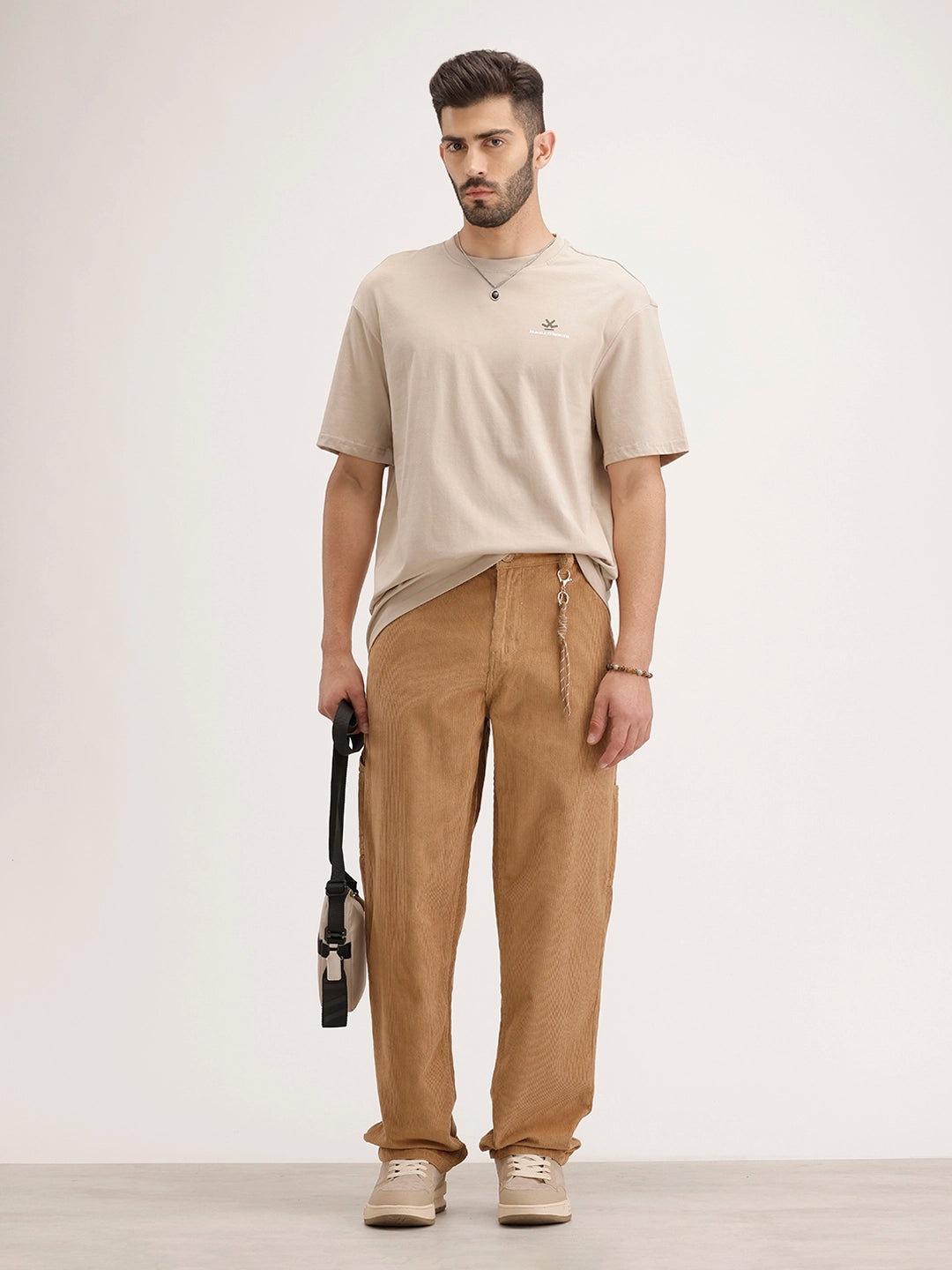Oversized Back Printed T-Shirt | Beige