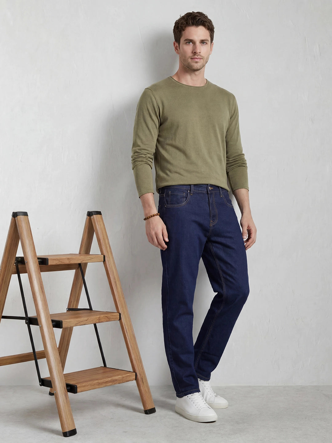 Solid Relaxed Slim Fit Jeans | Blue