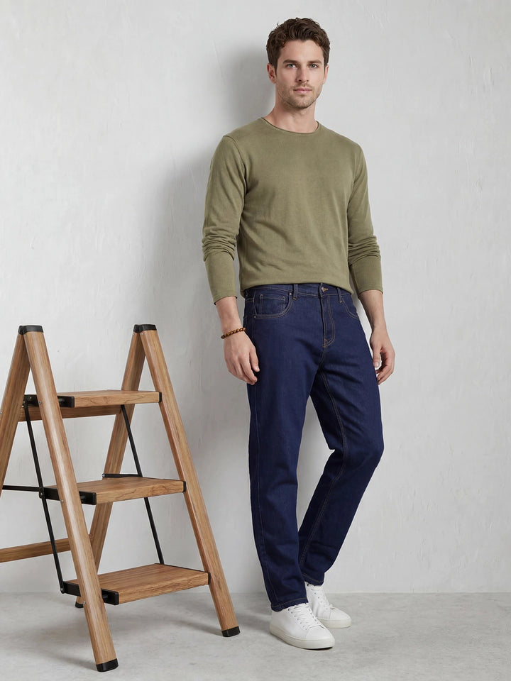 Solid Relaxed Slim Fit Jeans | Blue