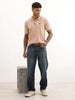 Slim Fit Tipping Collar Polo T-Shirt | Light Brown