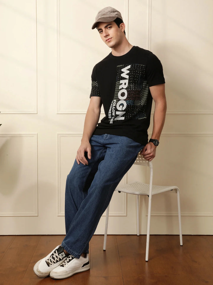 Follow the Madness Printed Black T-Shirt