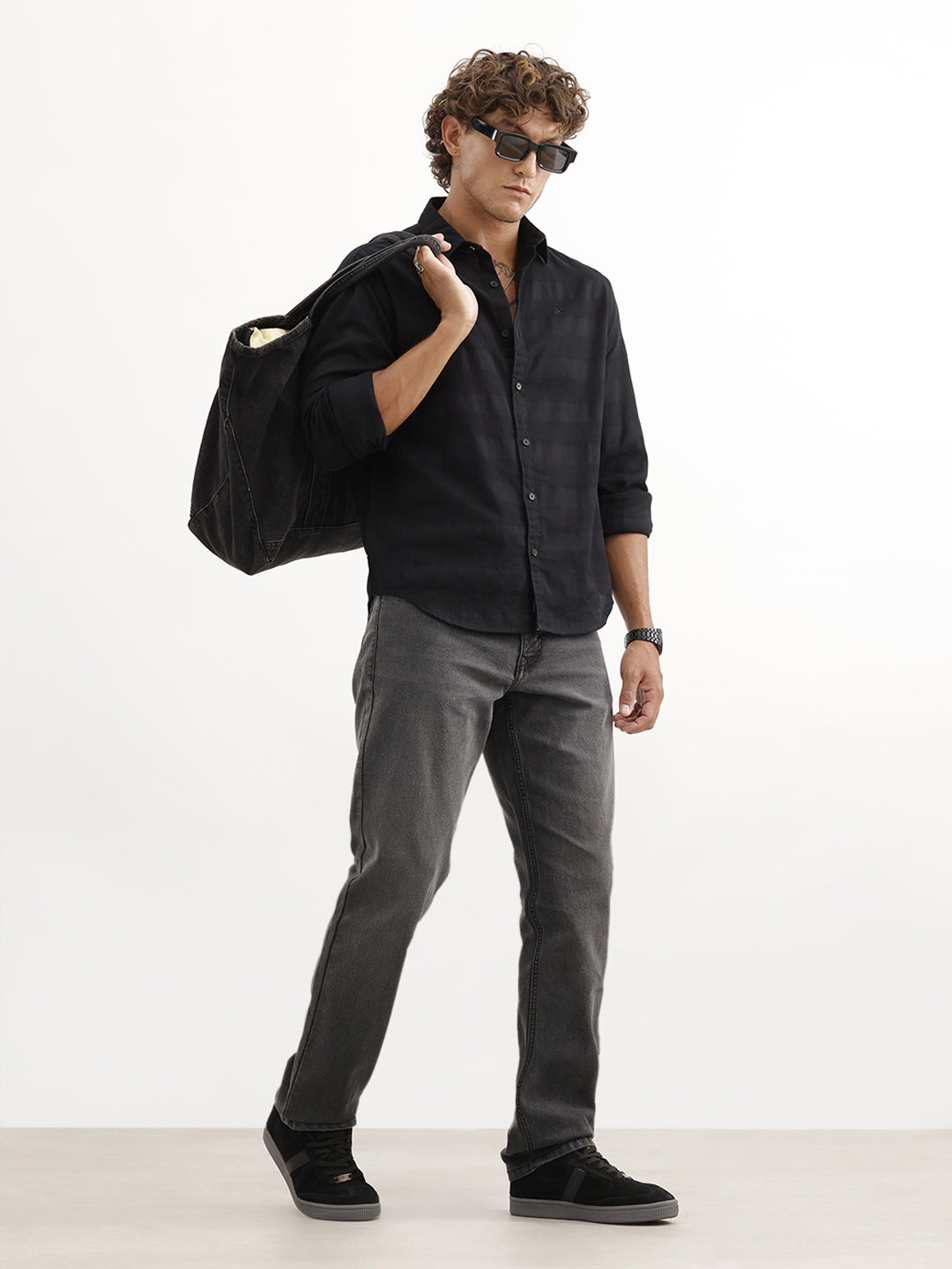Slim Fit Faded Denim Jeans | Dark Grey