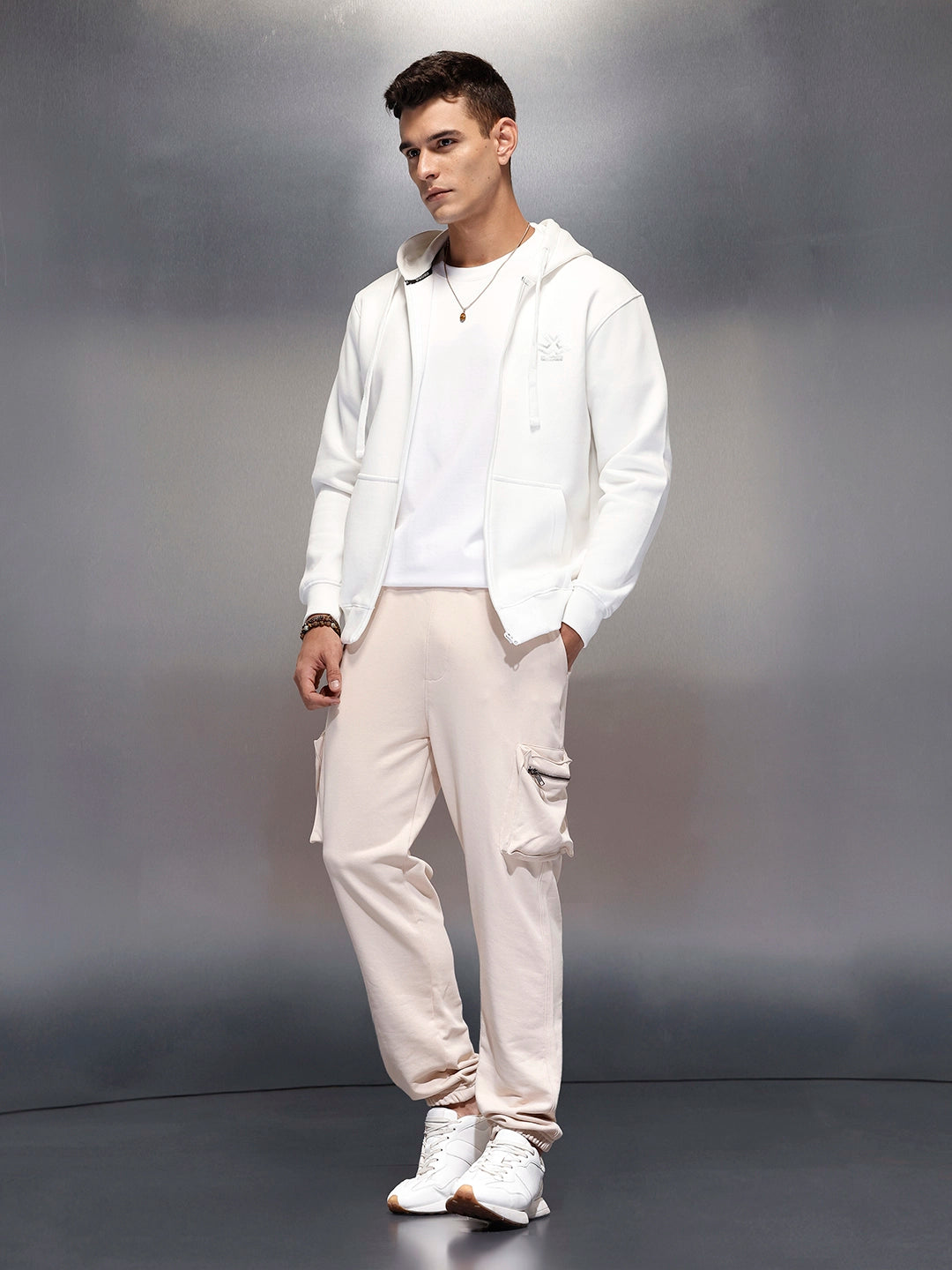 Men’s Straight Fit Cargo Joggers | Beige