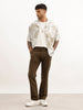 Solid Straight Fit Cotton Trousers | Olive