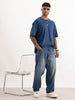Classic Oversized Placement Printed T-Shirt | Dark Blue