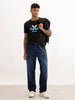Slim Fit Placement Printed T-Shirt | Black