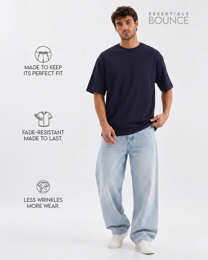No Brainer Bounce Oversized T-Shirt | Essential | Navy Blue