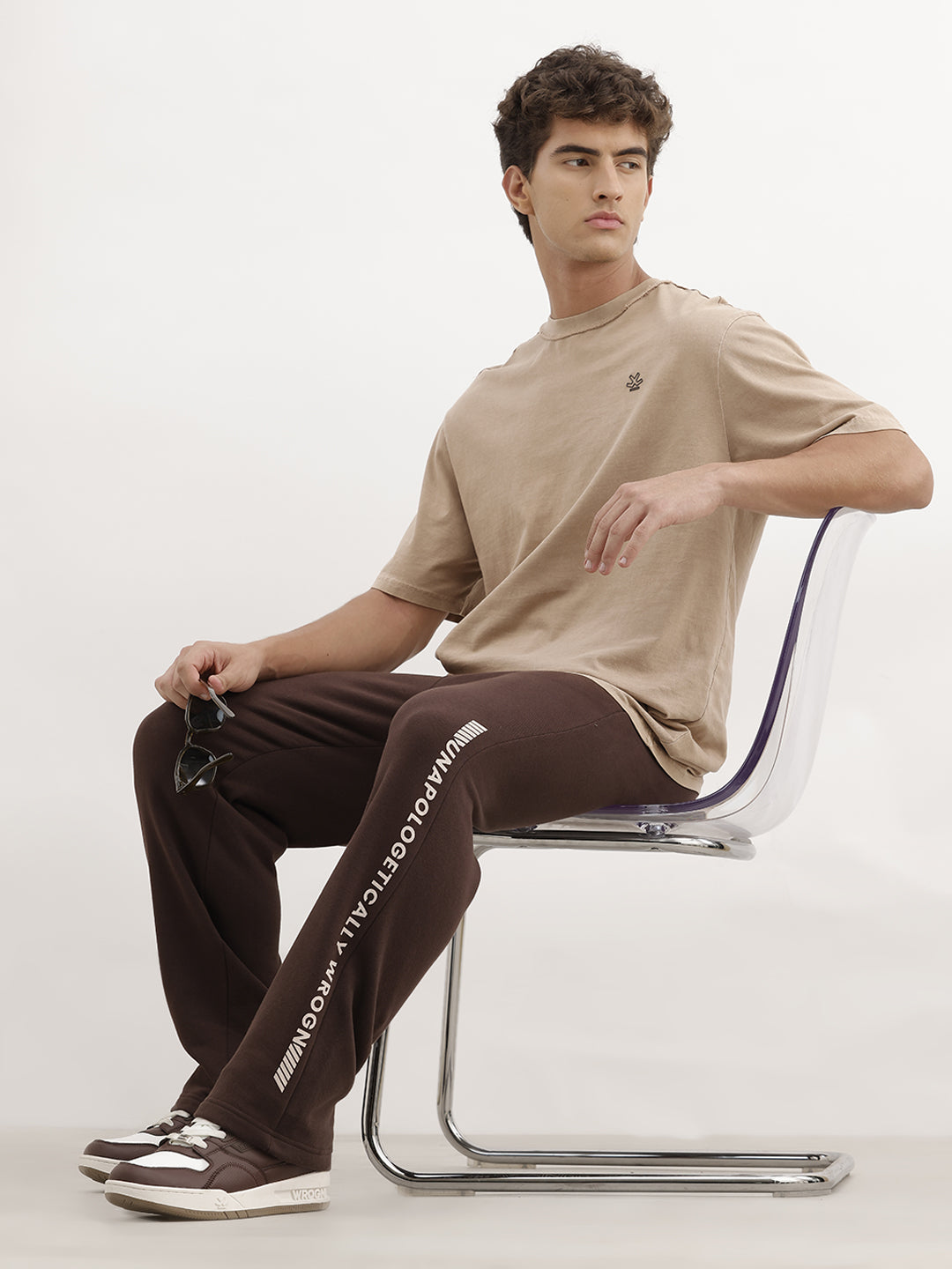 Classic Placement Printed Jogger | Brown