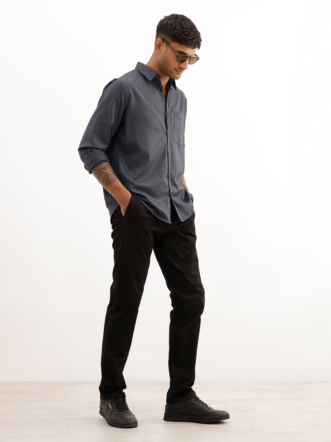 Classic Regular Fit AOP Shirt | Dark Grey