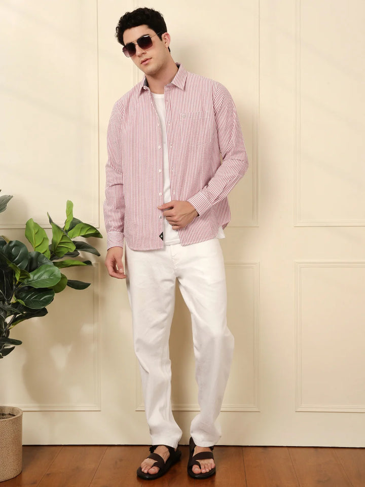 Classic Striped Shirt in Red