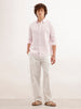 Slim Fit Textured Striped Shirt  | Pink