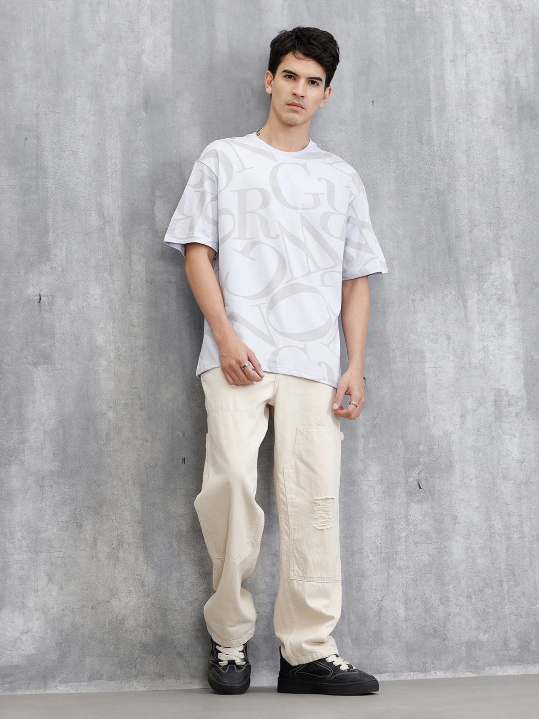 Typography AOP T-Shirt | Purple