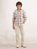 Slim Fit Checkered Shirt  | Brown