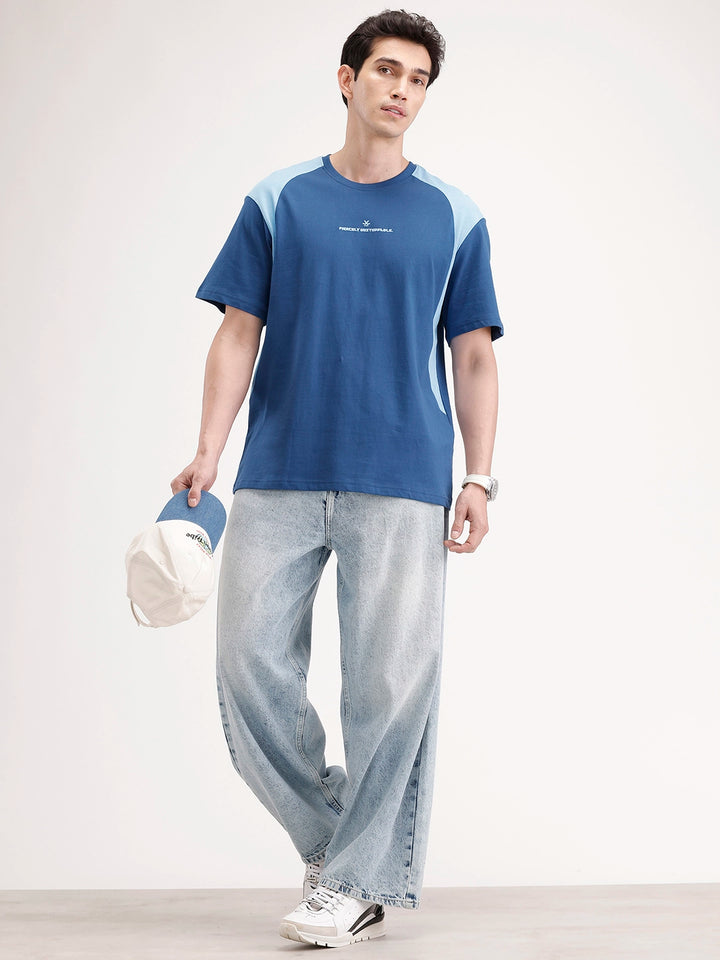 Oversized Cut & Sew T-Shirt | Dark Blue