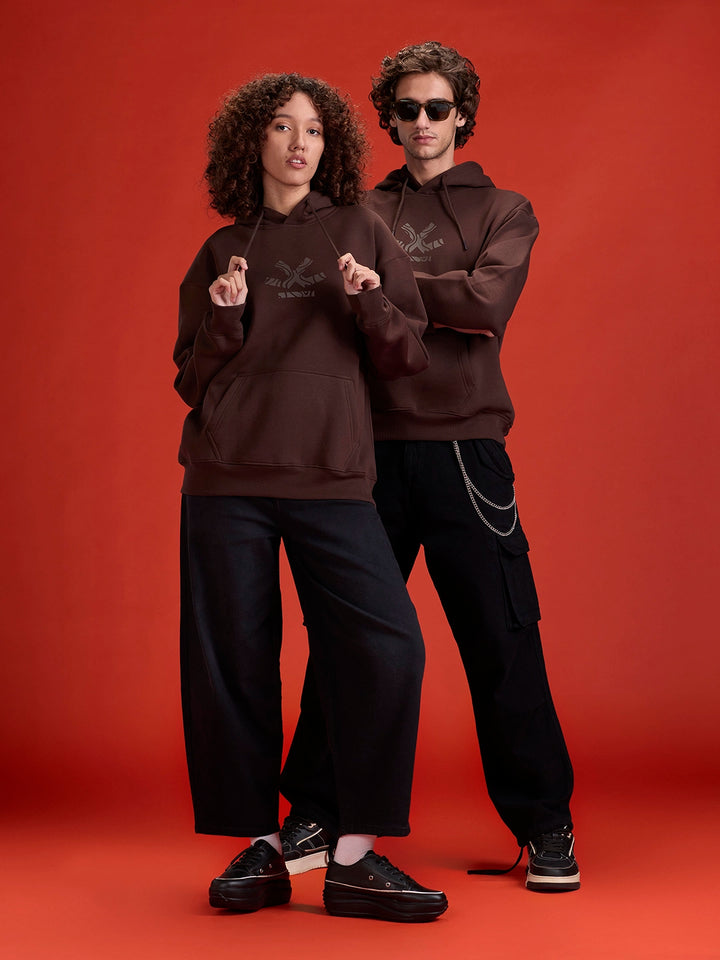 Men’s minimal graphic hooded sweatshirt | Java