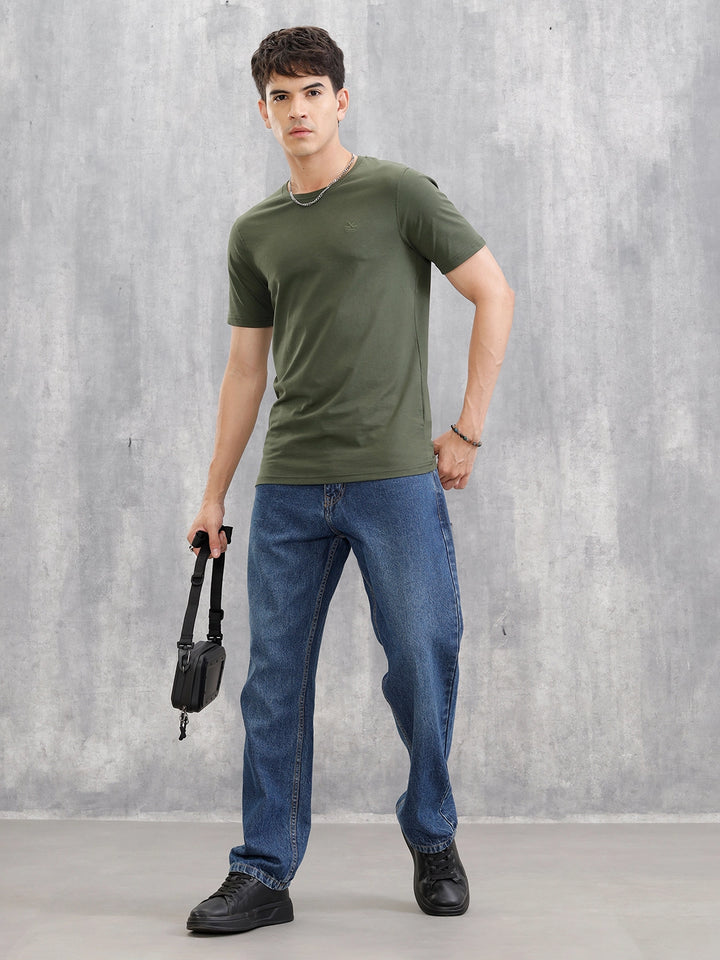 Solid Slim Fit T-Shirt | Olive