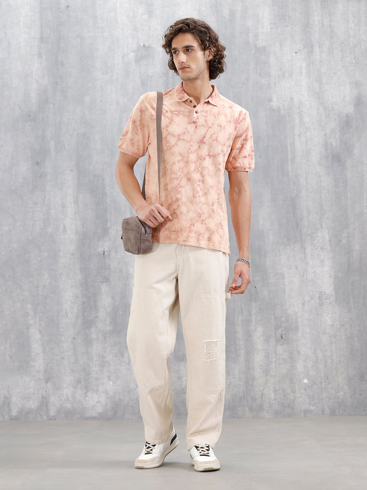 Marble Tie & Dye Comfort Fit T-Shirt | Maroon