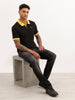 Slim Fit Contrast Collar Polo T-Shirt | Black