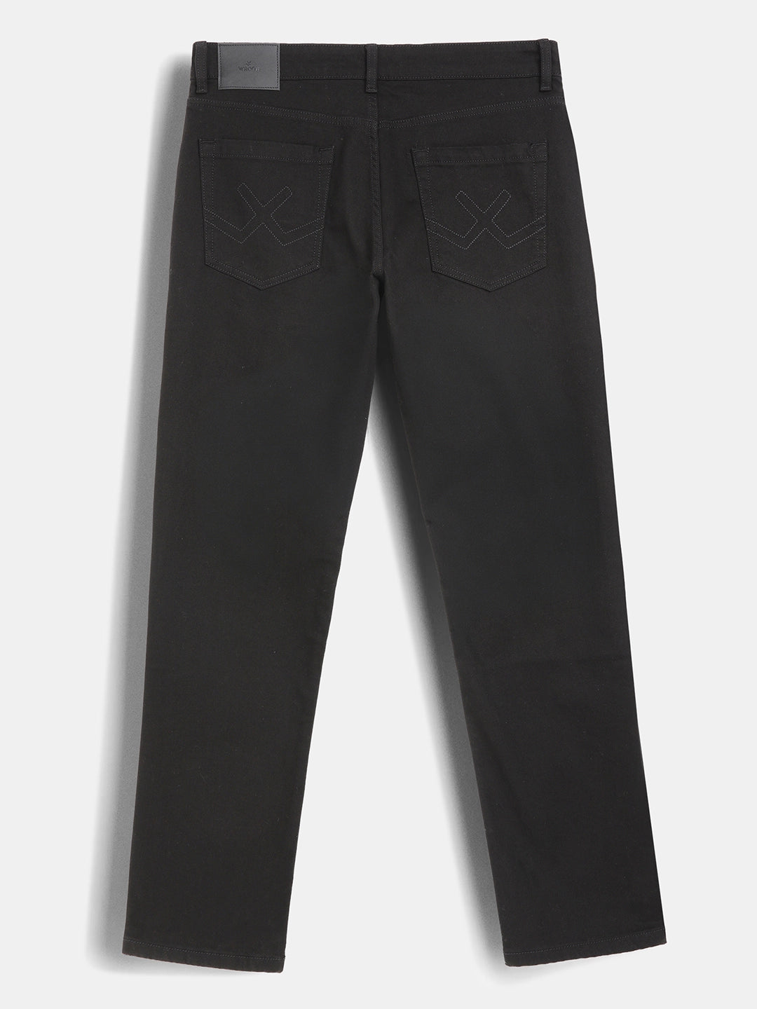 Solid Straight Fit Denim Jeans | Black