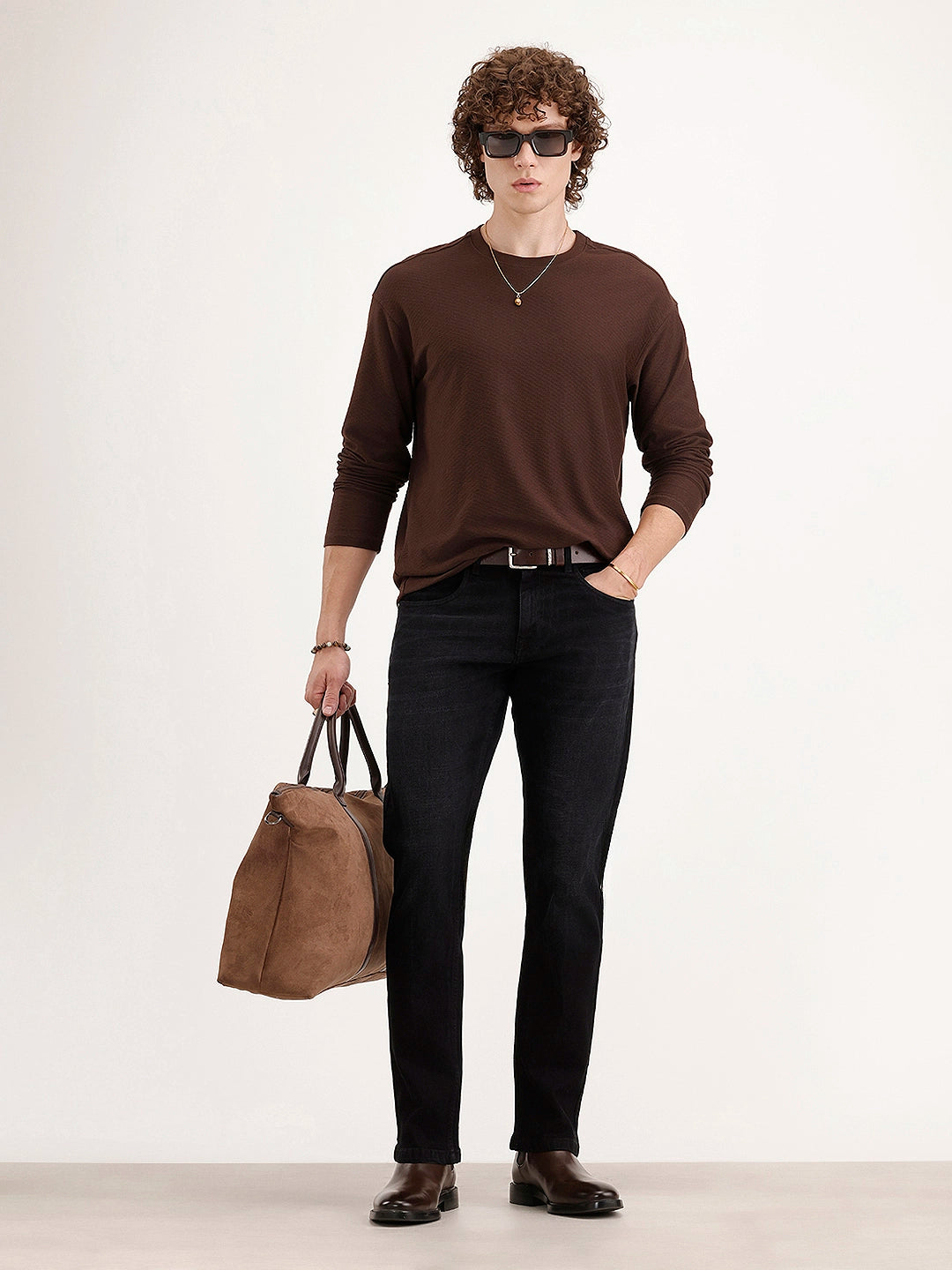 Straight Fit Denim Jeans | Black
