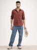 Regular Fit Checkered Shirt | Brown