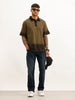 Comfort Fit Placement Printed Polo T-Shirt | Olive